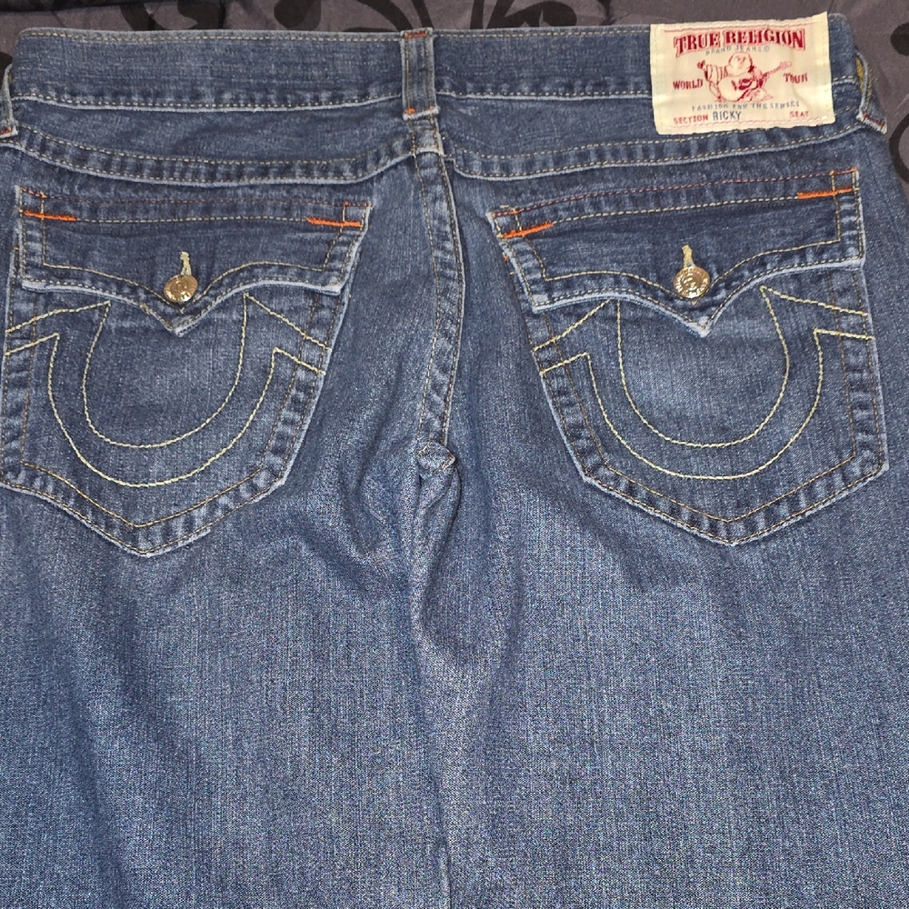 mens True Religions Classic Blue Boot Cut Jeans
